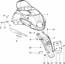 Cubierta trasera - Salpicador