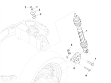 Suspensión trasera - Amortiguador/es